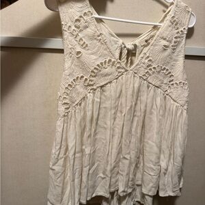 Rip Curl Cream Lace Detail Blouse